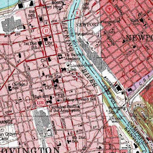 Topographic Map of Saint Paul African Methodist Episcopal Zion Church, KY