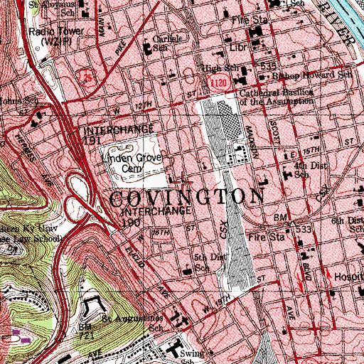 Topographic Map of Assembly of God Church, KY