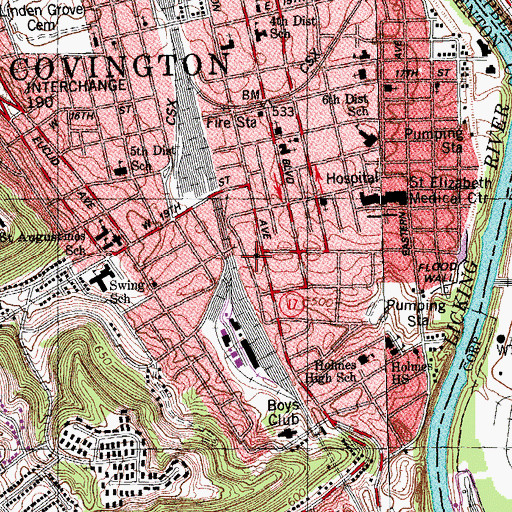 Topographic Map of Free Pentecost Church, KY