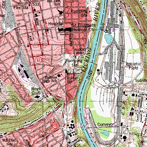 Topographic Map of Eastside Church of the Nazarene, KY