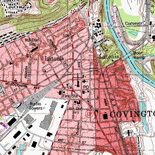 Topographic Map of Latonia Pilgrim Chapel, KY