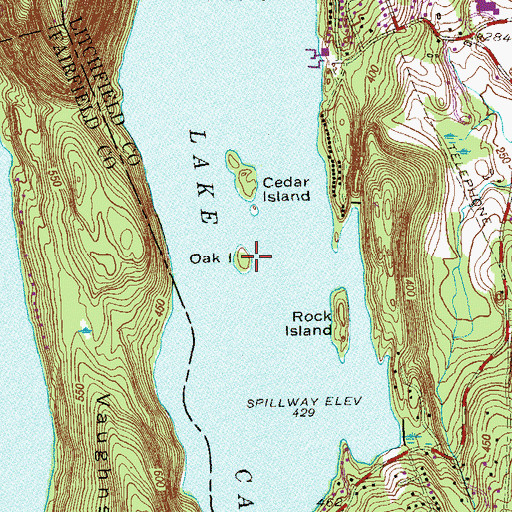 Topographic Map of Oak Island, CT