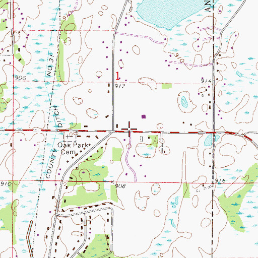 Topographic Map of Immanuel Baptist Church, MN