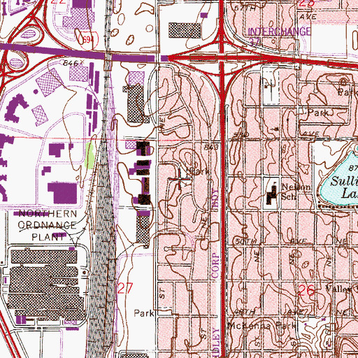 Topographic Map of Summit Square Park, MN