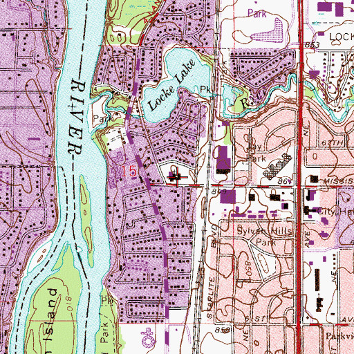Topographic Map of Edgewater Gardens Park, MN