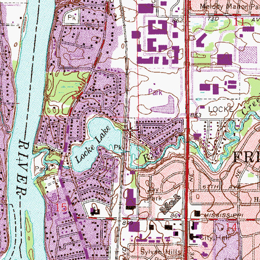 Topographic Map of Plaza Park, MN
