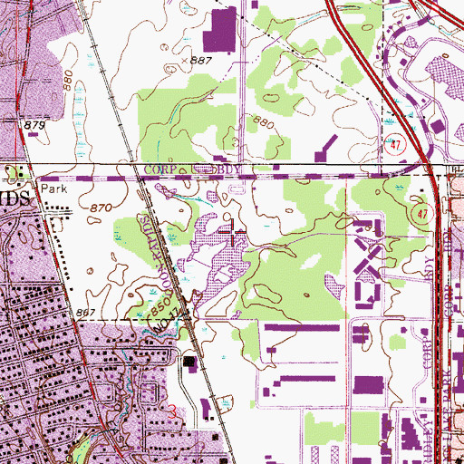 Topographic Map of Springbrook Nature Center, MN