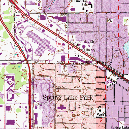 Topographic Map of Sanburnol Park, MN