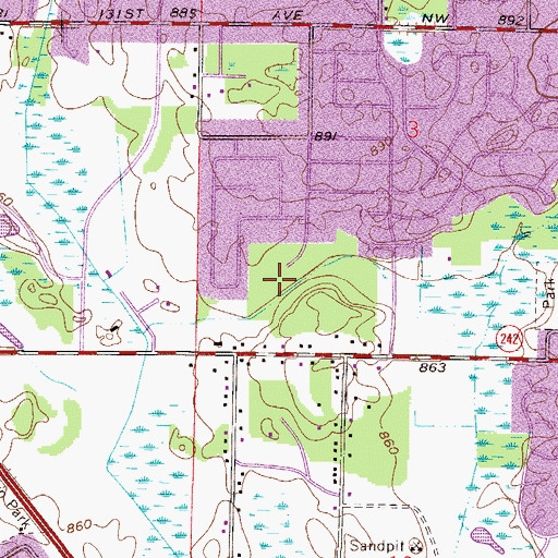 Topographic Map of Bison Creek Park, MN