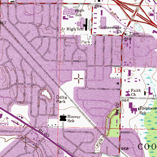Topographic Map of Rockslide Park, MN