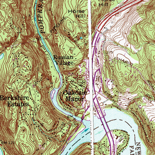 Topographic Map of Oakdale Manor, CT
