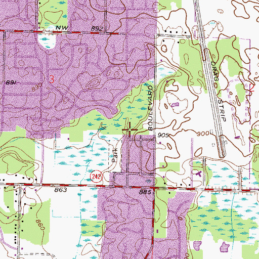 Topographic Map of Woodland Oaks Park, MN
