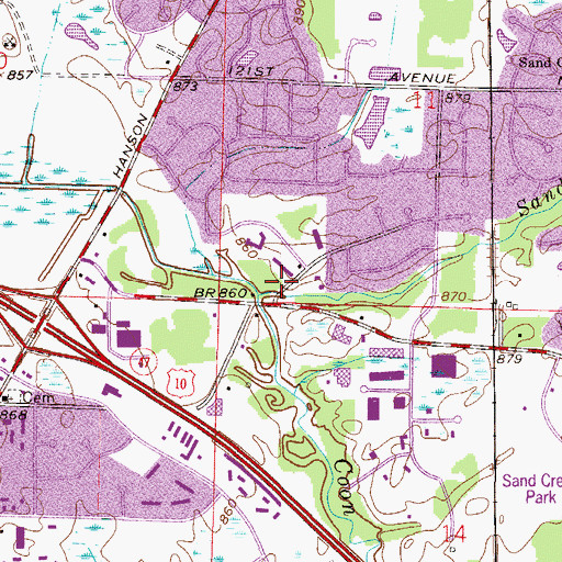 Topographic Map of Mallary Park, MN