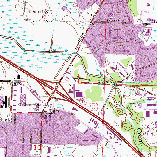 Topographic Map of Lions - Coon Creek Park, MN