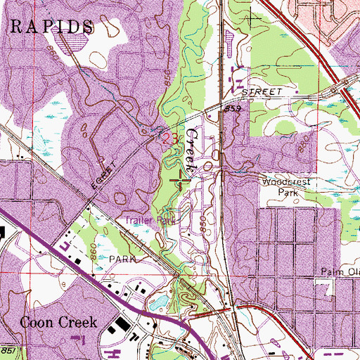 Topographic Map of Robinson Park, MN
