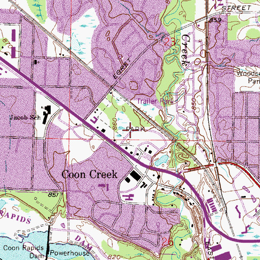 Topographic Map of Al Flynn Park, MN