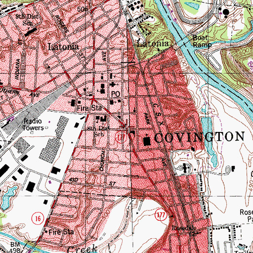 Topographic Map of Saint Stephen's Episcopal Church, KY