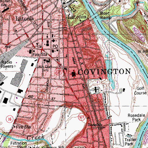 Topographic Map of Latonia Elementary School, KY