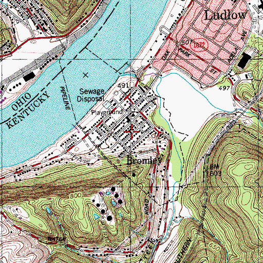 Topographic Map of Bromley Christian Church, KY