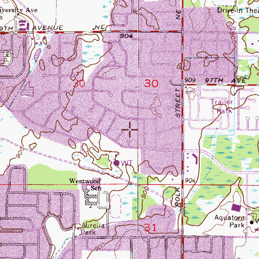 Topographic Map of Van Buren Park, MN
