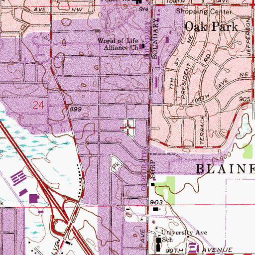 Topographic Map of Alder Park, MN