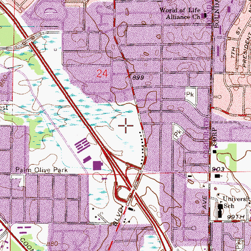 Topographic Map of Aspen Park, MN