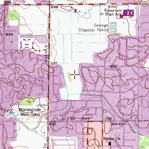 Topographic Map of Happy Acres Park, MN