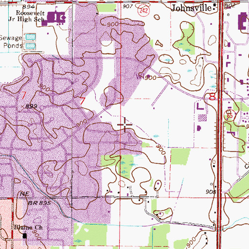 Topographic Map of Jaycee Park, MN