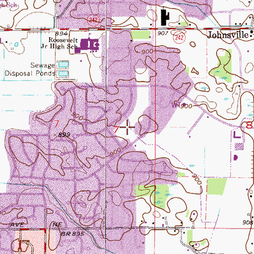 Topographic Map of Northwood Park, MN