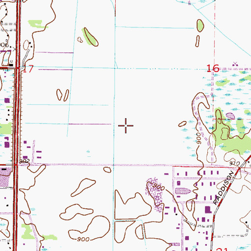 Topographic Map of Deacons Park, MN