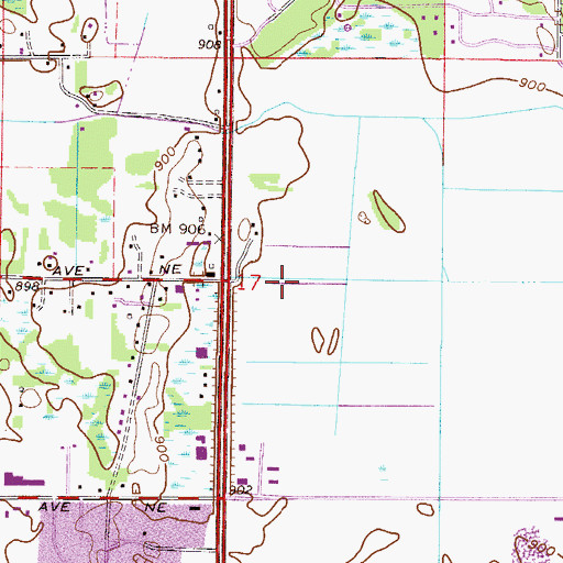 Topographic Map of Green Park, MN