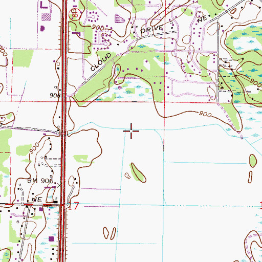 Topographic Map of Lakeside Park, MN