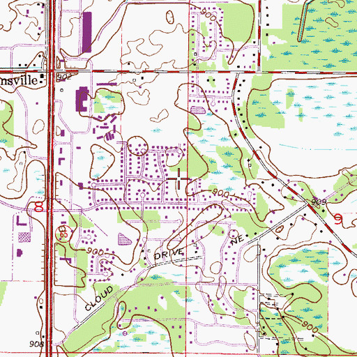 Topographic Map of Ivy Hills Park, MN