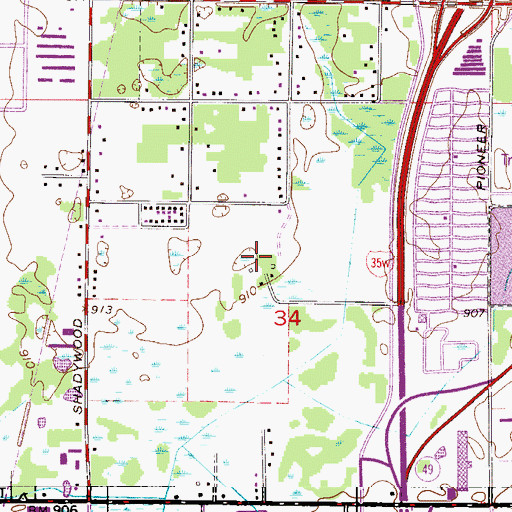 Topographic Map of Kane Meadows Park, MN