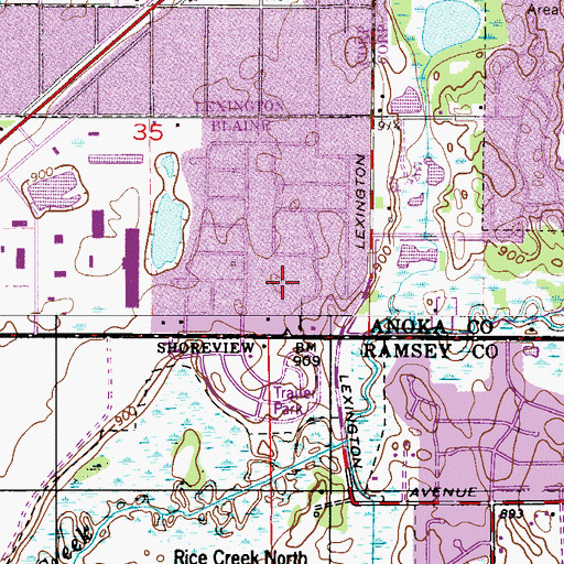 Topographic Map of Austin Park, MN