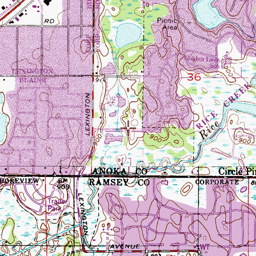 Topographic Map of Kate Haven Golf Course, MN