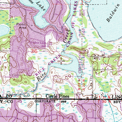 Topographic Map of Pheasant Run Park, MN