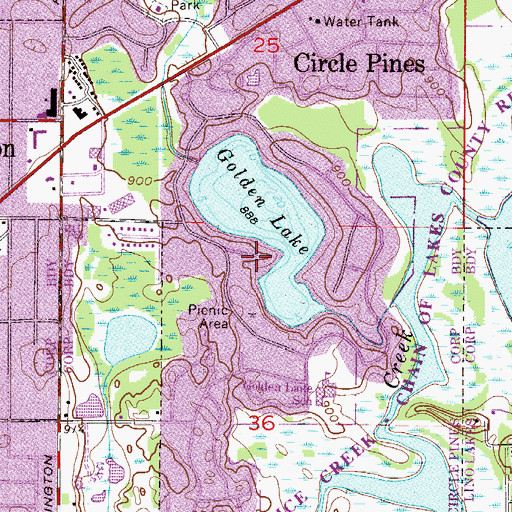 Topographic Map of Golden Lake Park, MN