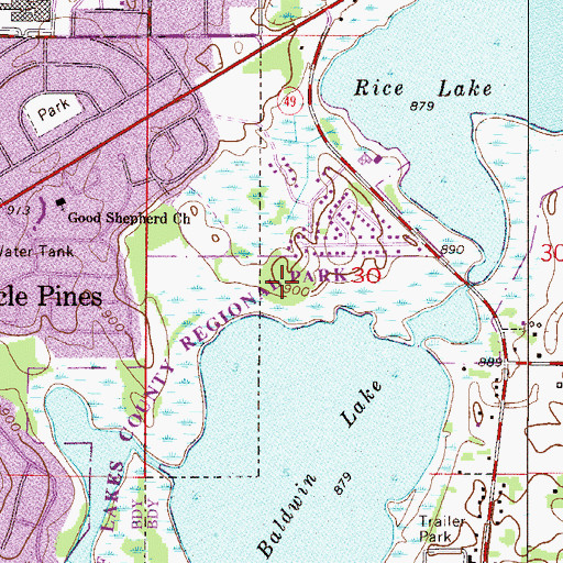 Topographic Map of Bark Park, MN