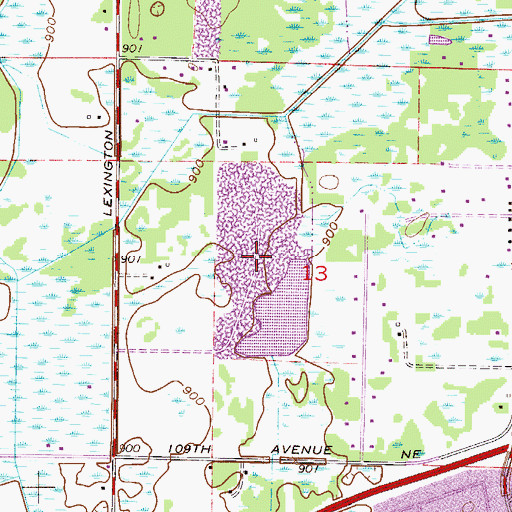 Topographic Map of Lochness Park, MN