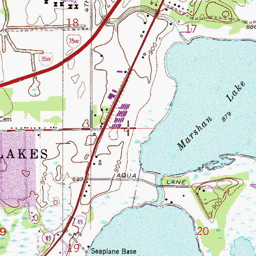 Topographic Map of Marshan Park, MN