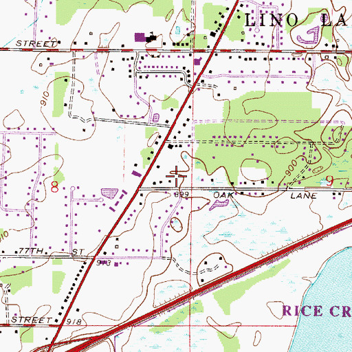 Topographic Map of Lino Park, MN