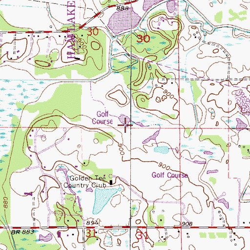 Topographic Map of Majestic Oaks Golf Club, MN