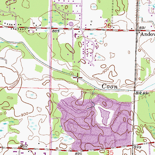 Topographic Map of Coon Creek Park, MN