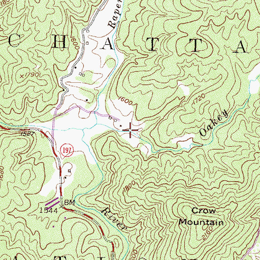Topographic Map of Black Bear Creek, GA