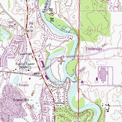 Topographic Map of River Bend Park, MN