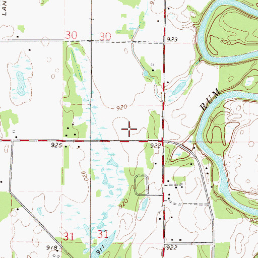 Topographic Map of Crossroads School and Vocational Center, MN