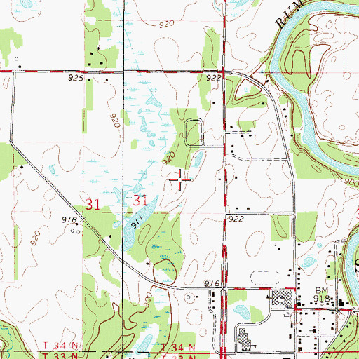 Topographic Map of Woodhaven Manufactured Home Community, MN