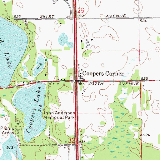 Topographic Map of Saint Andrew Lutheran Church, MN