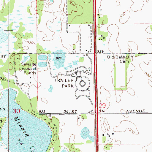 Topographic Map of Castle Towers Mobile Home Park, MN